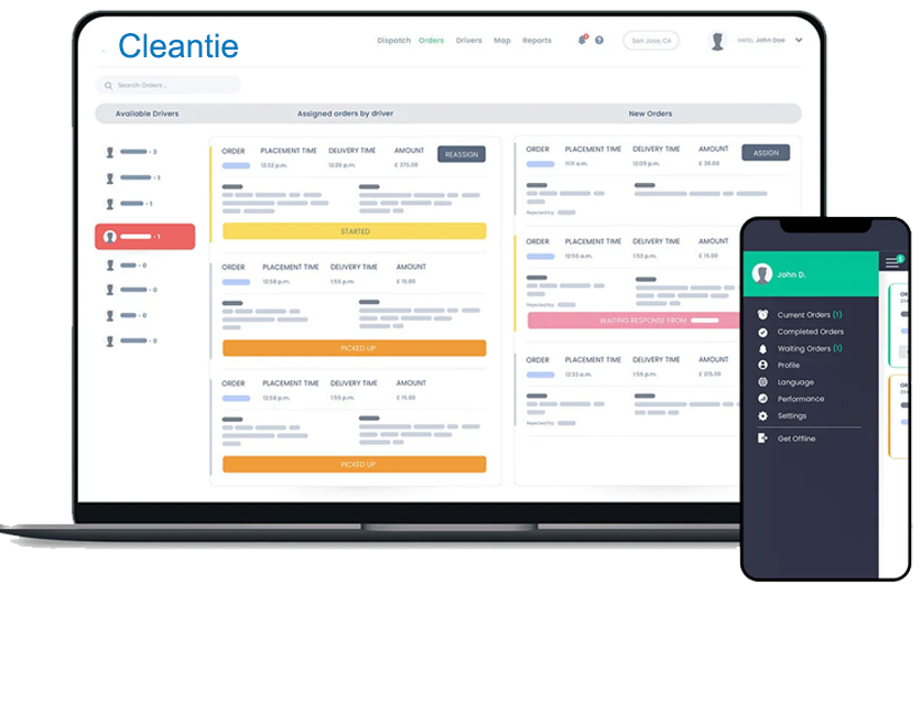 Cleantie product screenshots